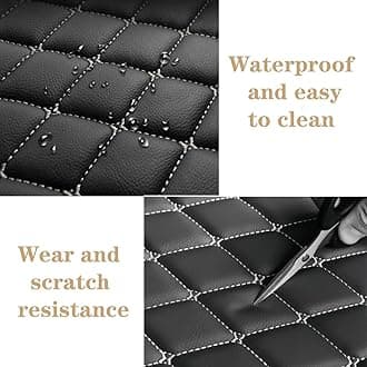 Custom Luxury Car Floor Mats Suitable for All Sedans, Sports Cars,SUV, Business Vehicles, Trucks, Waterproof and Anti Slip Fully Covered Leather Floor Mats (Yellow and Black)