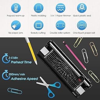 A3/A4/A6 Laminator Machine, YE381 Thermal Laminating Machine for Home Office School Use with 70 Laminating Pouches, Bulit in Paper Trimmer and Corner Rounder