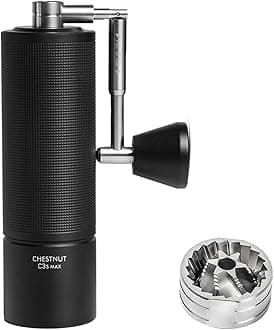 TIMEMORE Chestnut C3S Max Coffee Grinder Manual, Premium Integrated All-Metal Design, Portable Hand Coffee Grinder with Foldable Handle, Suitable for Espresso to French Press, Black