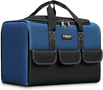 Large Tool Bag, 1680 Denier with 5 Exterior Pockets Electrician Tool Bag, Ideal for DIY Enthusiasts and Craftsmen Tool Bags for Men Heavy Duty, Blue