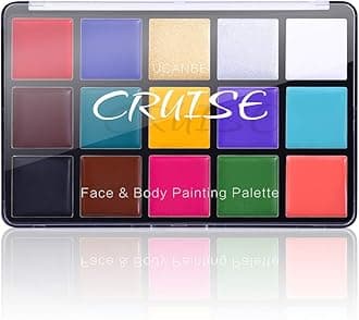 UCANBE Face Body Paint Oil, Professional 15 Colors FX Makeup Palette- Non Toxic Hypoallergenic Safe Facepaint for Halloween, Cosplay Costumes, Parties and Festivals