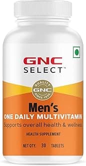 GNC Men's One Daily Veg Multivitamin |30 Tablets| Improves Muscle Performance | Enhances Immunity | With Vitamin A, C, E, and D3| Imported| Formulated In USA