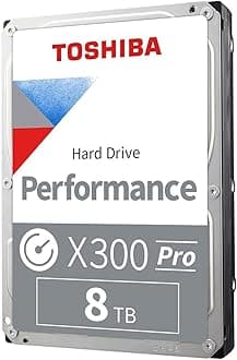 Toshiba X300 PRO 16TB High Workload Performance for Creative Professionals 3.5-Inch Internal Hard Drive – Up to 300 TB/Year Workload Rate CMR SATA 6 GB/s 7200 RPM 512 MB Cache - HDWR51GXZSTB