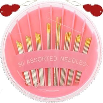 JollMono 30Pack Premium Sewing Needles for Hand Sewing Repair, 6 Sizes Assorted Needles with 2 Threaders, Hand Sewing Needles, Large Eye Stitching Needles, Embroidery Needles, Sewing Sharp Needles