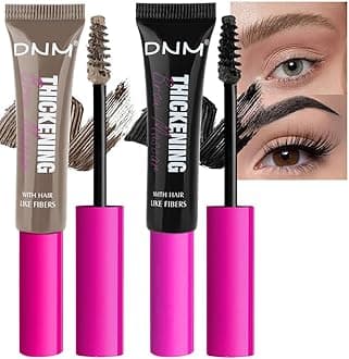 Tinted Thickening Brow Mascara,Brow Fast Sculpt,Waterproof, Transfer-proof, Brush to Fill in Eyebrows and Cover Gray Hairs - Cruelty Free (2pcs 01 Taupe &08 Black)