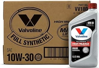 Valvoline Full Synthetic High Mileage with MaxLife Technology SAE 10W-30 Motor Oil 1 QT, Case of 6