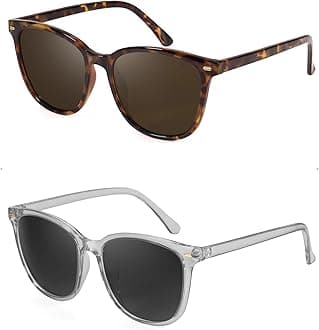 FIMILU 2 Packs Sunglasses for Women Polarized UV400 Protection Lens Big Frame Fashion Glasses Trendy Stylish Shade
