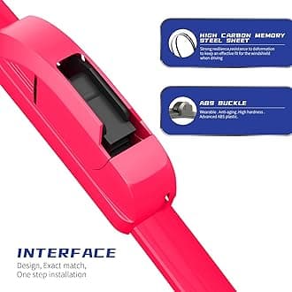 OEM QUALITY 26" + 18" Premium All-Seasons Durable Stable And Quiet Rose Red Windshield Wiper Blades (Set of 2)