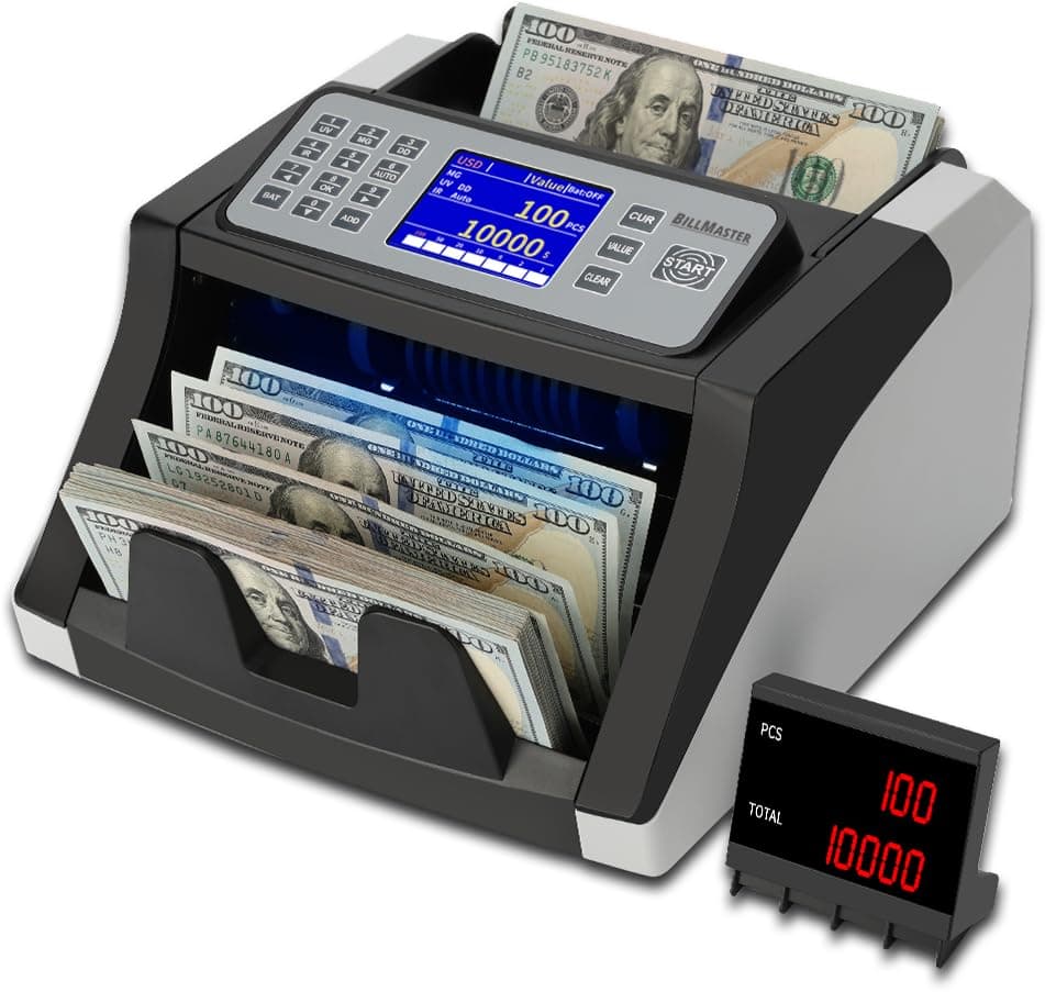 BillMaster BM6520 Money Counter Machine with Batch/Add-On Function & Counterfeit Detection with UV/MG/IR/DD