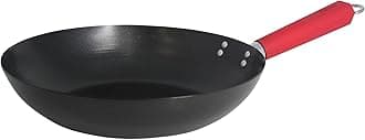 Imusa USA Inch, Red PAN-10046 12" Nonstick Carbon Steel Wok, Handle
