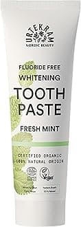 Urtekram Fluoride-Free Fresh Mint Whitening Toothpaste 75ml | 100% Organic & Vegan Natural Toothpaste | Gentle Whitening, Fresh Breath & Effective Oral Care | No SLS, No Artificial Additives