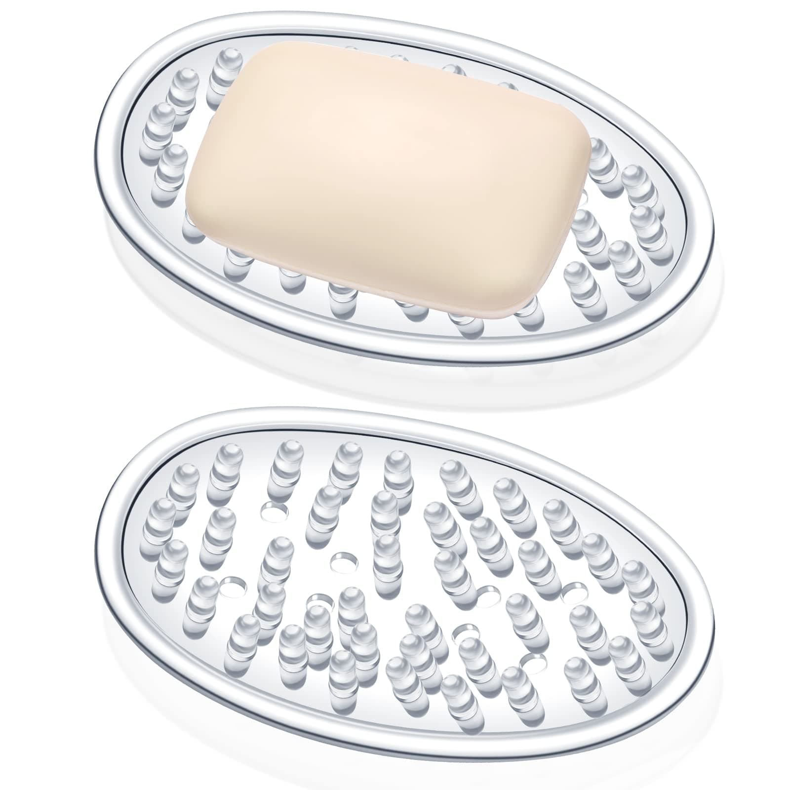 2 Pcs Plastic Soap Holder