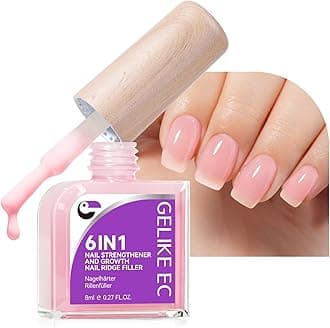 Nail Repair for Damaged NailsProtein: Pink 6 in 1 Natural Nail Strengthener and Growth - Long Lasting Nail Hardener Extra Strong and Growth - Nail Strengthener for Thin Nails and Growth