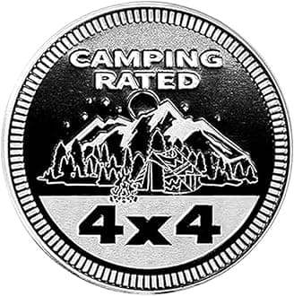 Dogs Badge Rated Car Emblem, 4 x 4 3D Metal Car Badge Decals Stickers Round Emblem Decals, Car Exterior Emblems Badge Fit for Jeep Wrangler Vehicles Trucks SUV RV (Camping Rated)