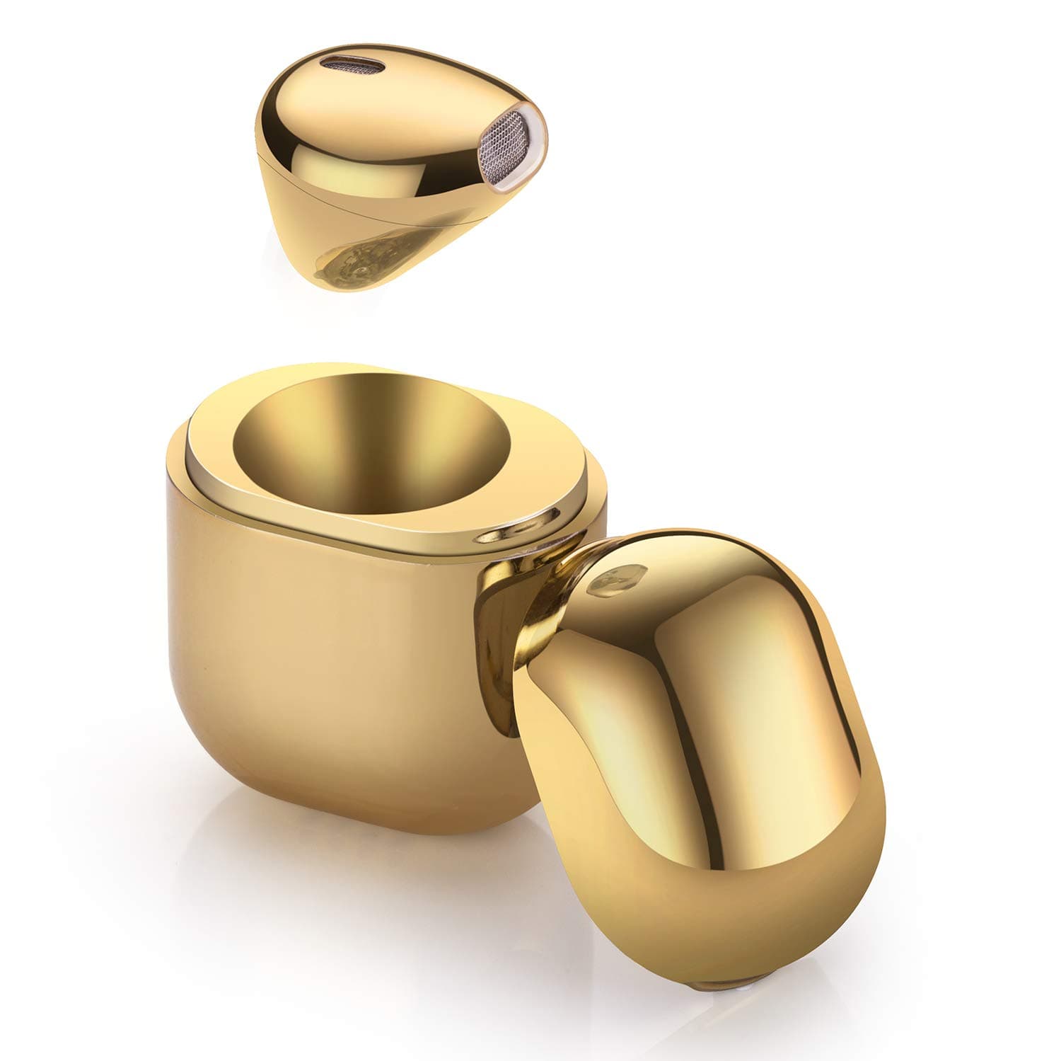 Joytime Bluetooth Earbud, Wireless Bluetooth V4.2 Mini Invisible In-Ear Earphone with Charging Box, HD Mic Lightweight Bluetooth Headset Compatible with iPhone, Huawei and Android (One PCS, Golden)