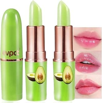 evpct 2Pcs Avocado Tinted Lip Balms PH Lip Color Changing Lipstick Balm Stain Gift Set Queen for Women Girls Korean Mood Long Lasting Color Change Light Pink Lipstick Lip Tint Plumper Gloss 10#