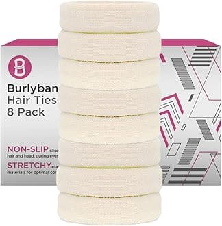 Burlybands Large Hair Ties for Thick Heavy or Curly Hair. No Slip No Damage Seamless Ponytail Holders Scrunchies Sports Thick Hair Ties. Women's Hair Elastics-Bands (Blonde 8 Pcs)