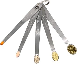 Measuring Spoons Set, Heavy Duty Stainless Steel Measuring Spoons, Mini Measuring Spoon for Cooking Baking, Tablespoon Teaspoon for Dry or Liquid Ingredients, Fits in Spice Jar,set of 5