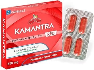Mantra to Enhance Your Performance - Extra Strength Performance Enhancing Pills, Stamina Endurance Booster RED Supplement Pills for Men - 4 Capsules