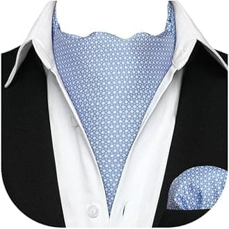 Ascot Ties for Men Paisley Cravat Tie and Pocket Square Set Floral Mens Ascot Scarf Handkerchief Wedding Party