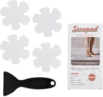 Bathtub Stickers Non-Slip, Safety Shower Treads Adhesive Appliques with Premium Scraper (White)