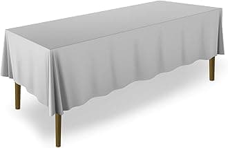 Lann's Linens - 70" x 120" Tablecloth Banquet/Restaurant - Rectangular Polyester Fabric Table Cloth - Silver