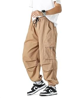 MINI PANDA Boys' Jogger Pants, Kids' Stretch Twill Casual Cargo Pants