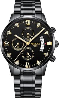 Nibosi 2309 Chronograph Men Watch Black