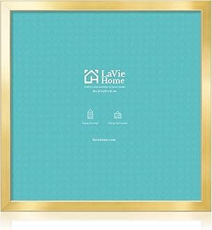 LaVie Home 24 x 24 Picture Frame, Square Poster Frame with High Definition Plexiglass, Horizontal or Vertical Wall Gallery Poster Frames Suitable for Photos, Artworks, Posters,Puzzle, Gold 1pc