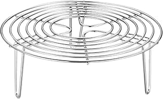 Round Steamer Rack and Cooling Rack,Stainless Steel Pot Trivet, Wire Steamer Kettle Rack Holder, Fit For Pots Cookware Pressure Cooker Pans Up, 8-Inches (size:20x7cm)