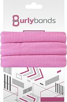 Burlybands Large Hair band, scrunchies for Thick Heavy or Curly Hair. No Slip No Damage Seamless Ponytail Holders Scrunchies Sports Thick Hair Ties. Women's Hair Elastics-Bands (Pink 3 Piece)