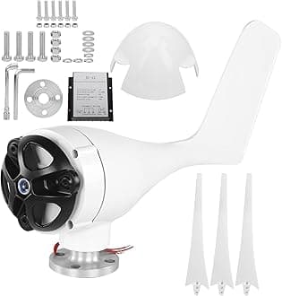 Small Wind Turbine Generator 1200W 3-Blade 12V for Boat Marine Home Off-Grid Power System White Wind Energy Solution