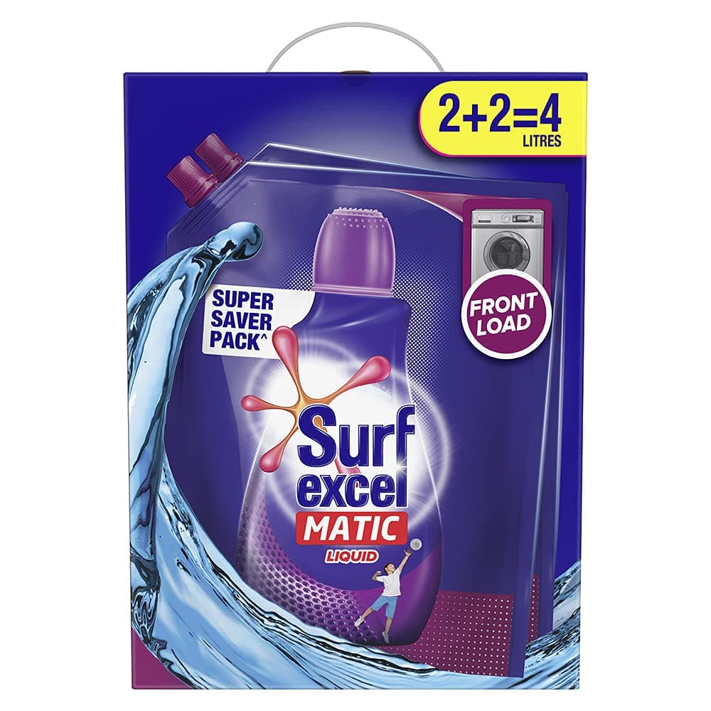 Surf Excel Matic Liquid Detergent Front Load 2+2 ltr Carton
