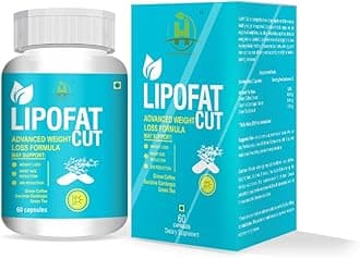 Healthy Nutrition - Just for the Health of it Lipofat Cut Advanced Weight Loss Formula Support Weight Loss, Veg Dietary Supplement, Weight Management, Garcinia Cambogia Extract (60 Capsules)