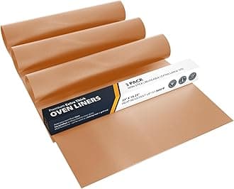 Oven Liners for Bottom of Oven - 3 Pack Large Heavy Duty Mats, 16.25”x23” NonStick Reusable Liner for Electric, Gas, Toaster Grills - BPA & PFOA Free Kitchen Accessory to Keep Appliance Clean (Copper)
