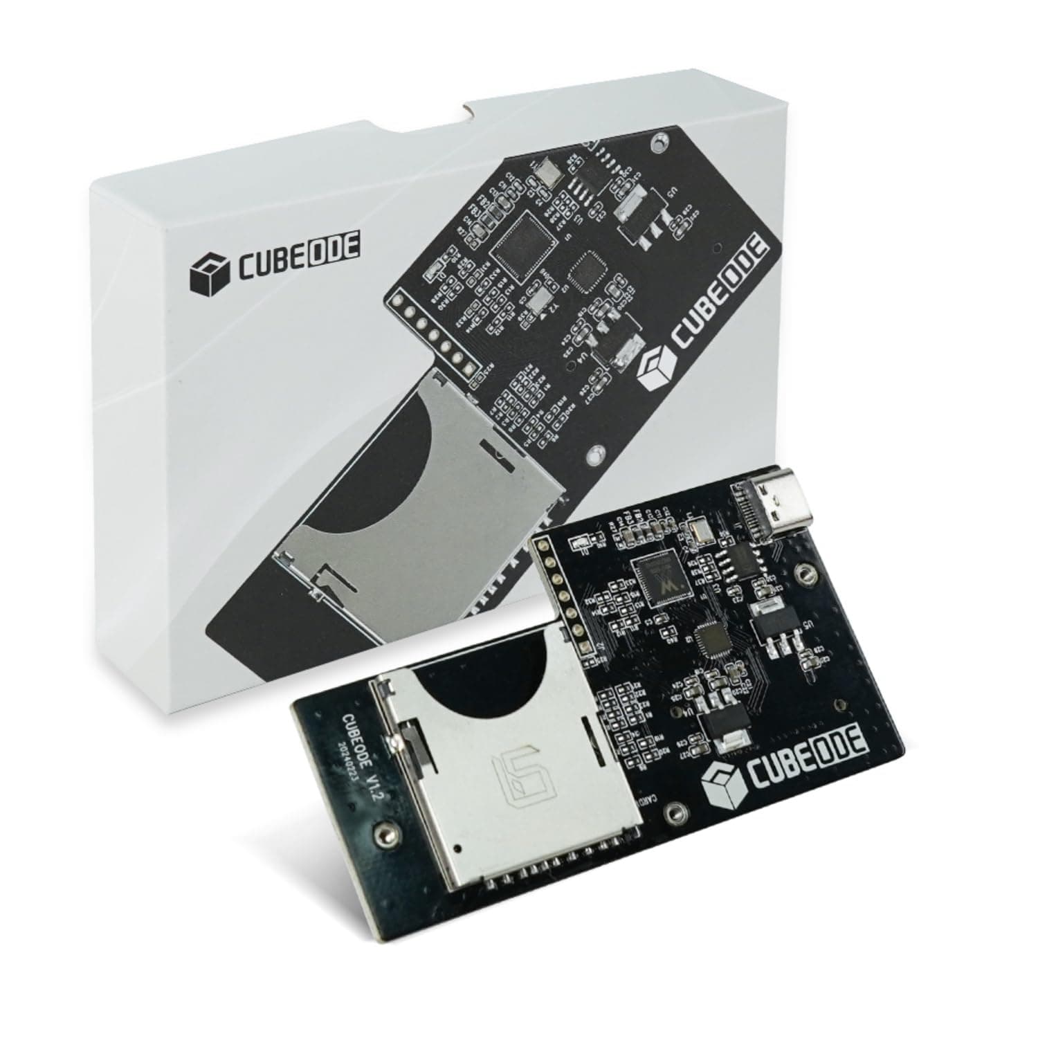 BITFUNX CUBEODE V1.2 Optical Drive Emulator Board - Support Firmware Upgrade and Audio Streaming Games, for GC Loder Swiss SD2SP2 Reader, 64GB Card Include, Plug&Play for NGC Dol-101&Dol-001