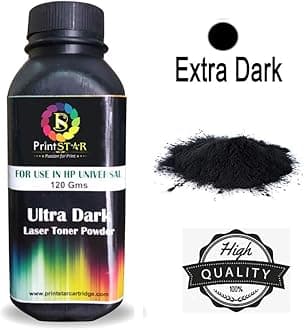 Print Star Ultra Dark Black Toner Refill Powder Compatible with HP Q2612A (12A) Compatible Printers 1010/1012/1015/1018/1020/1022n/3020/3030/3050/M1005/M1319f – High Yield (Pack of 10, 120g)