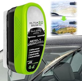 Glass Cleaning Board, Automotive Oil Film Cleaning Brush Oil Film Brush, Car Window Cleaner, Easily Restore Glass Clarity, Enhance Visual Effect of Automotive Windshield (UPGRADE Ver. Green/Pack 1)