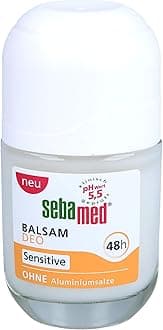 SEBAMED Balsam Deodorant Sensitive Roll-On Reliable Protection Against Body Odour, 48-Hour Effect, Especially Skin-Friendly, No Aluminium Salts, 50 ml