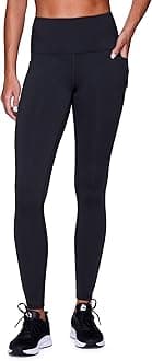 RBXActive Women's Ultra Soft Solid Workout Running Yoga Leggings with Pockets