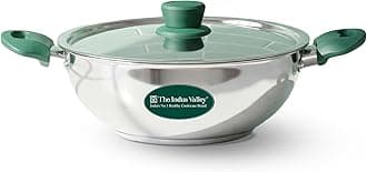 Stainless Steel Kadai/Kadhai with Steel Lid | 27cm/ 10.6 inch, 3.5Ltr, 1.18kg | Induction Friendly | 3-Layer Thick Bottom, 100% Toxin-Free, No Chemical Coating