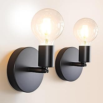 Wall Sconces 2 Pack, Black Wall Lights Industrial Up and Down, Indoor E27 Metal Vintage Wall Lamp Fixtures for Bedroom, Living Room, Kitchen, Hallway, Restaurant, Bar (Not Included Bulb)