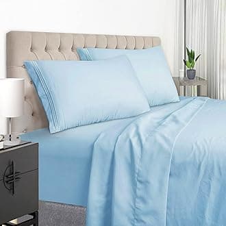 Lake Blue King Size Bed Sheet Set - Super Soft Brushed Microfiber Sheets & Pillowcase Set with 21 Inch Deep Pocket - Hotel Luxury Bedding-4 Piece