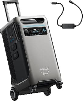 Anker SOLIX F3800 Plus Portable Power Station (2025 NEW) and 240V Generator Input Adapter, 3,840Wh, 3,200W Solar Input, Generators for Home Use, Works with Generator, For Power Outages and Emergencies