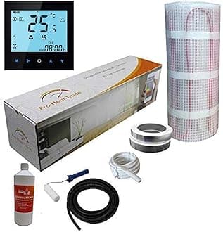 Electric Underfloor Yellow Box Heating kit 150w - 22.0m2 - Black WiFi Thermostat