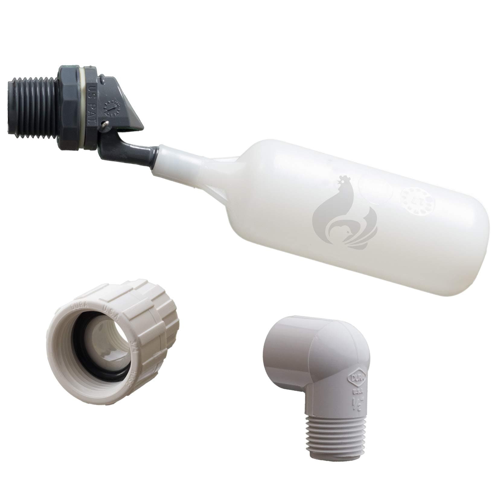 Float Valve Kit for Automatic Chicken Waterer Bucket - Water Cups & Nipples