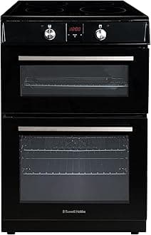 Russell Hobbs Electric Cooker 3 in 1 72L/39L Split Black Double Oven 3 Shelve...