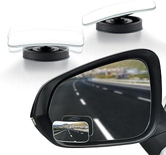 Blind Spot Car Mirror, Rectangular HD Glass Frameless Convex Side Mirror Blindspot, Reusable 360° Wide Angle Rear View Car Mirrors with Powerful Adjustable Suction Cup - Exterior Mirrors
