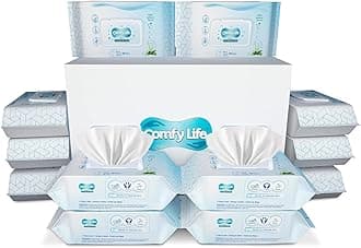 Comfy Life Premium Full Body Cleansing Wet Wipes For Adults - Large Luxury Fresh-feel Rinse-free Fragrance-free Bed Bath Incontinence Hygiene Intimate-care Soft Sheets (12 Pack (960 Wipes))