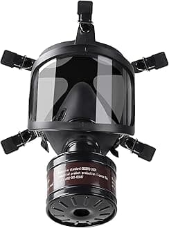 Gas Masks Survival Nuclear and Chemical: Full Face Respirator Mask with Filters 40mm Activated Carbon Charcoal Filter Canister Military Grade for Dust Painting Chemical Mechanical Polishing Welding